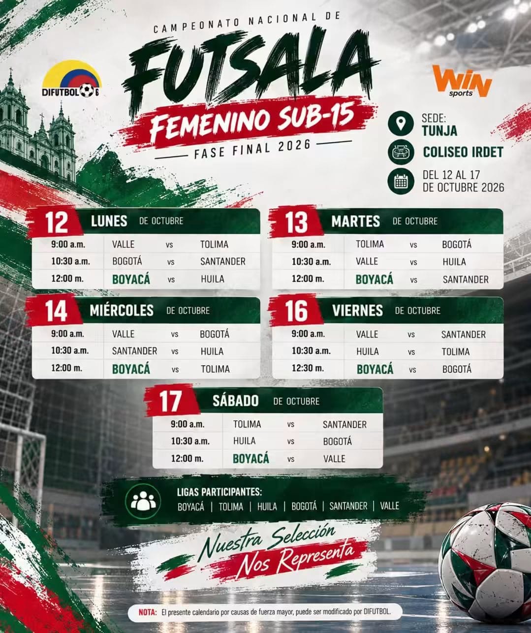 SANTANDER PERDIÓ CON EL FAVORITO EN EL INICIO DEL FUTSAL SUB15